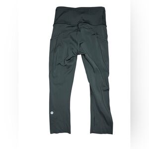 Lululemon Athletica Fast and Free Olive Green Crop Leggings